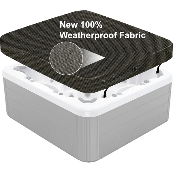 Weatherproof fabric hot tub cover